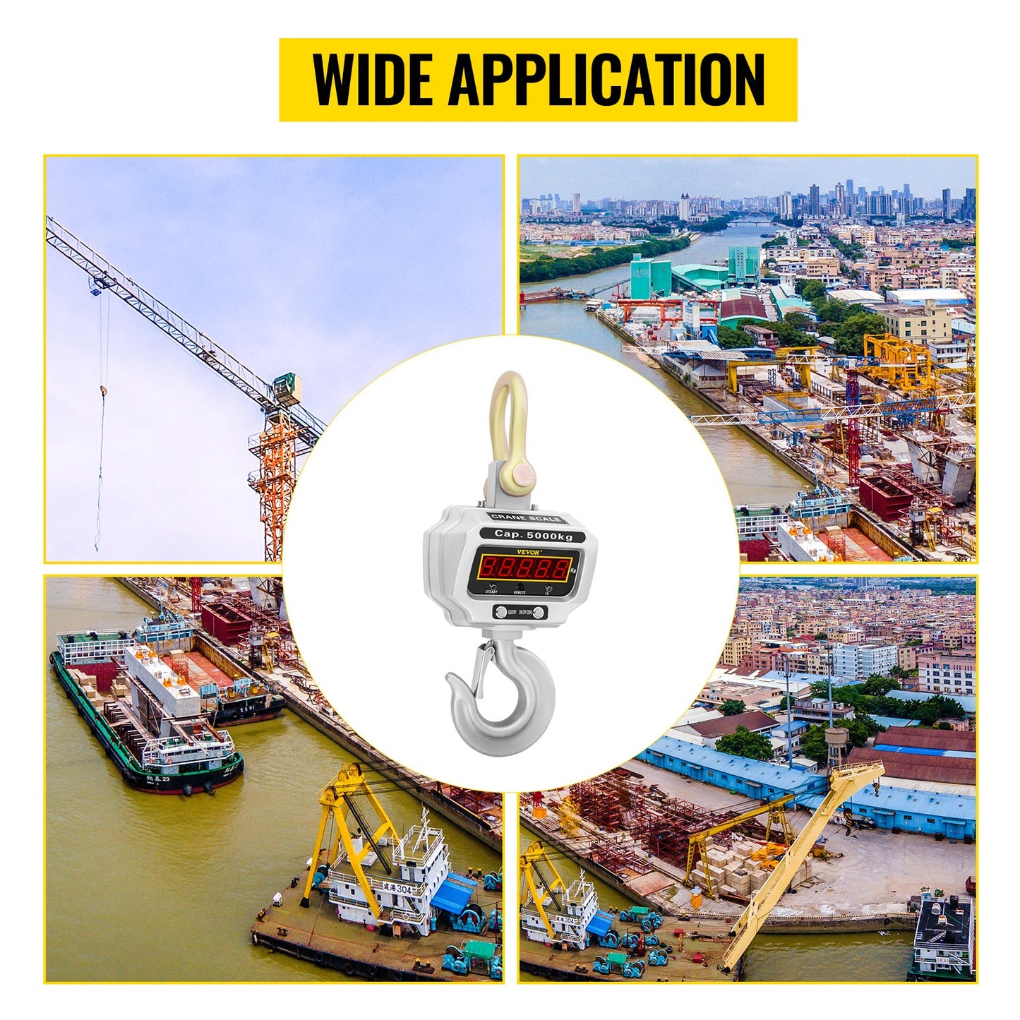 5000kg 11000lbs Digital Crane Scale Heavy Duty Crane Scale Industrial Digital Hanging Scale Weight LED