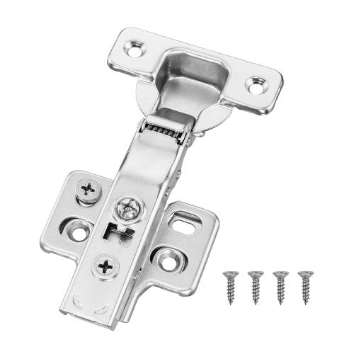 Cabinet Hinges, 50 Packs Full Overlay Kitchen Cabinet Door Hinges, 100 Degree Opening Angel Soft Close Concealed Cupboard Hinges for Frameless Cabinet Type, with Mounting Screws