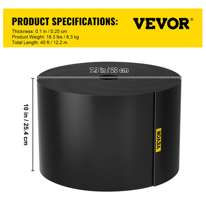 Landscape Edging, 10 inch Depth 40 ft Total Length, Recycled HDPE Coiled Terrace Board, Flexible Bender Border for Landscaping, Lawn, Garden, Yard, Against Invading Weeds, Black