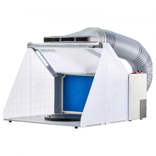 Airbrush Spray Booth, Portable Hobby Airbrush Paint Spray Booth Kit with LED Lights, Exhaust Fan and Exhaust Extension Hose, Airbrush Paint Booth for Painting Models, Arts, Crafts, Cakes
