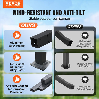 10'x10' Outdoor Retractable Pergola with Canopy, Aluminum Pergola with Retractable Canopy, Modern Pergola with Sun Shade Canopy for Patios, Gardens, Decks, Backyards (Beige)