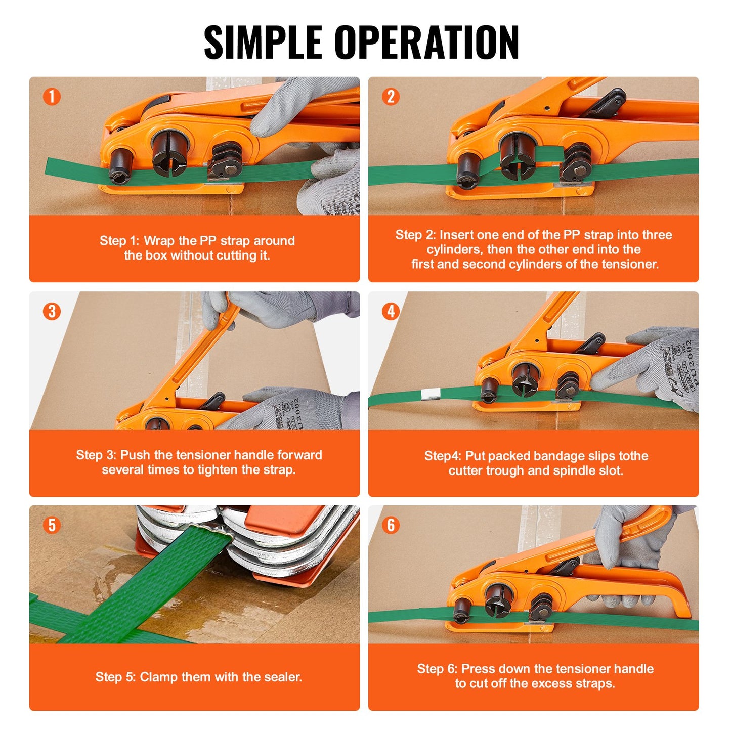 Banding Strapping Kit with Strapping Tensioner Tool, Banding Sealer Tool, 304.8 m Length PET Band, 300 Metal Seals, Pallet Packaging Strapping Banding Kit Banding Packaging Strapping for Packing