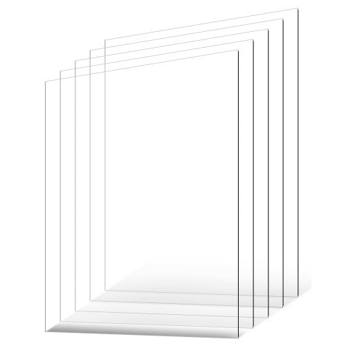 PET/plexiglasskivor, 5-pack plastark, 24 x 36 tum 0,04 tum tjocka transparenta, klara, flexibla plastpaneler för hantverk, reservglas till bildram, gör-det-själv-displayprojekt, lätt att skära