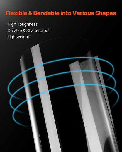 PET/plexiglasskivor, 5-pack plastark, 24 x 36 tum 0,04 tum tjocka transparenta, klara, flexibla plastpaneler för hantverk, reservglas till bildram, gör-det-själv-displayprojekt, lätt att skära