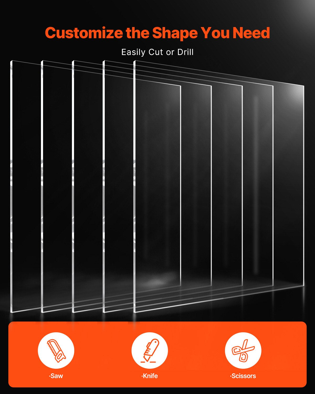 PET/plexiglasskivor, 5-pack plastark, 24 x 36 tum 0,04 tum tjocka transparenta, klara, flexibla plastpaneler för hantverk, reservglas till bildram, gör-det-själv-displayprojekt, lätt att skära