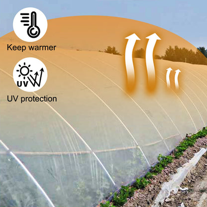 Greenhouse Film 32 x 25 ft, Greenhouse Polyethylene Film 6 Mil Thickness, Greenhouse Plastic Greenhouse Clear Plastic Film UV Resistant, Polyethylene Film Keep Warming, Superior Strength