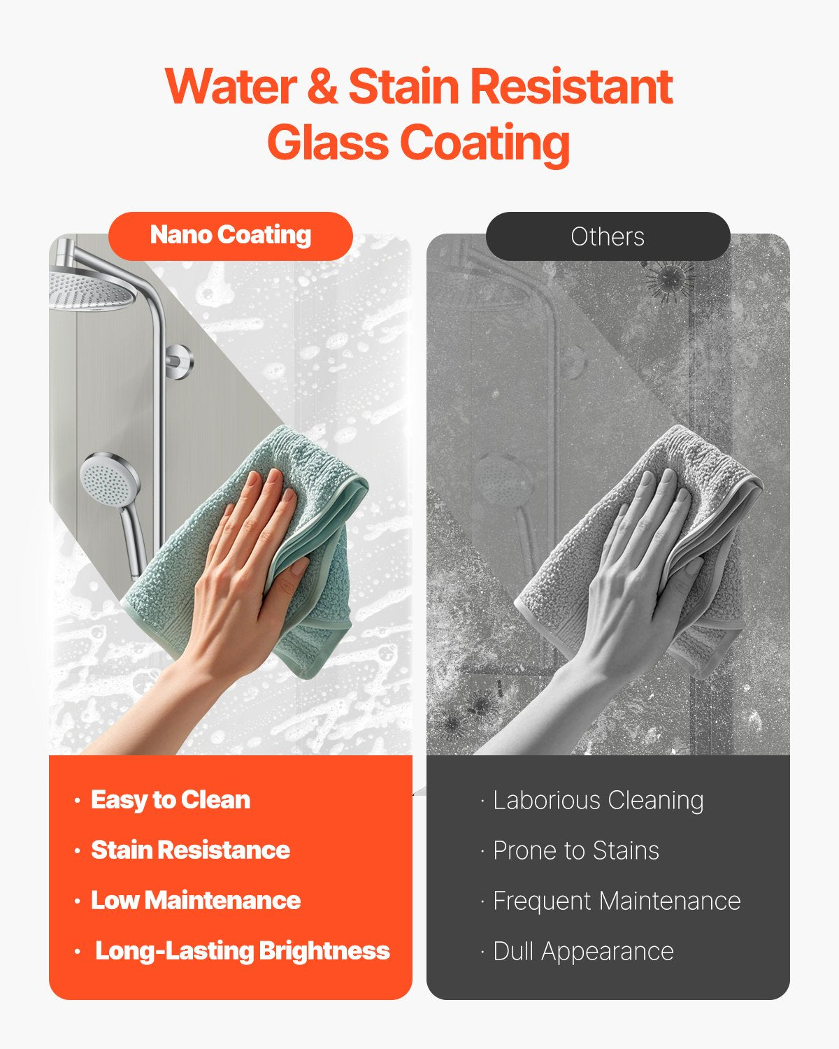 Frameless Bathtub Shower Door, 34 in. W x 55 in. H, Half Shower Door for Bathtub, 180° Rotatable Tempered Glass Door, Half Shower Door with 1/4 in Tempered Glass Bathroom Shower Screen, Black