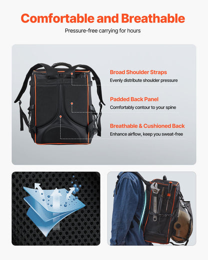 Svetsryggsäck, 33L svetsryggsäck med isolerad väska och hjälmväska, 600D polyester extremt utrustningspaket för verktyg och hjälm, multifunktionell utrustningsväska för svetsning, utomhuscamping, vandring