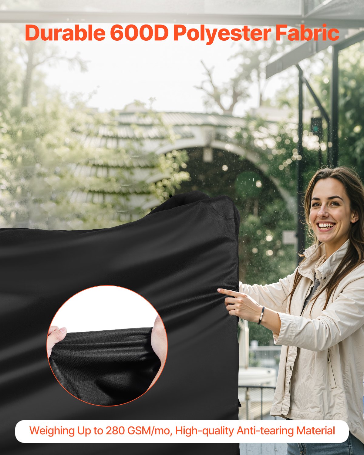 Grill Cover, 66 inch BBQ Covers for Outdoor Grills, Waterproof, Fade Resistant, Weather Resistant Heavy Duty 600D Polyester, Easy On/Off, with Secure Buckles, Black