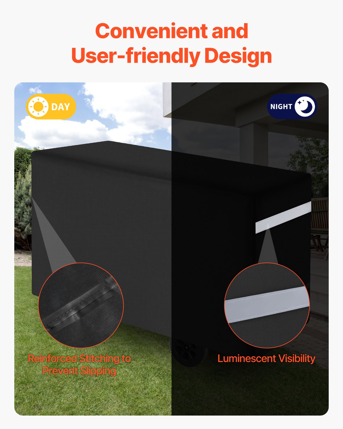 Grill Cover, 66 inch BBQ Covers for Outdoor Grills, Waterproof, Fade Resistant, Weather Resistant Heavy Duty 600D Polyester, Easy On/Off, with Secure Buckles, Black