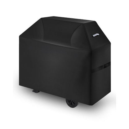 Grillöverdrag, 58 tums grillöverdrag för utomhusgrillar, vattentätt, blekningsbeständigt, väderbeständigt, kraftigt 600D polyester, enkelt på och av, med kardborreband, svart