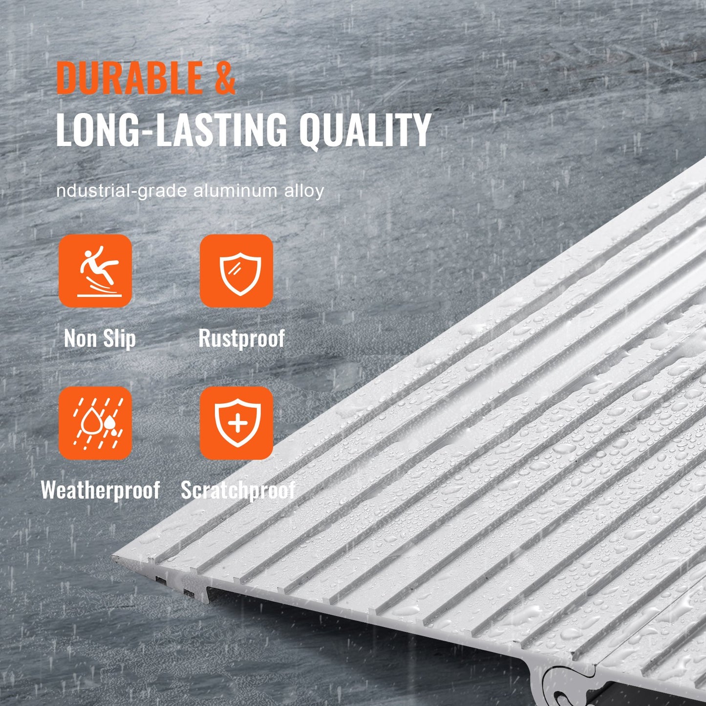 Door Threshold Ramp, 2.5 cm Rise, 363 kg Load Capacity, Door Ramp for Wheelchairs, Aluminum Threshold Ramp for Doorways, Adjustable Modular Threshold Ramp for Wheelchairs, Scooters, Power Chairs