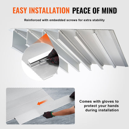 Door Threshold Ramp, 5" Rise, 800 lbs Load Capacity, Door Ramp for Wheelchairs, Aluminum Threshold Ramp for Doorways, Adjustable Modular Threshold Ramp for Wheelchairs, Scooters, Power Chairs