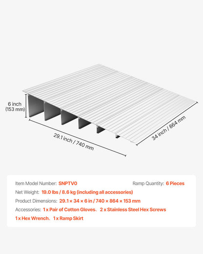 Tröskelramp 138 mm Tröskelramp för rullstol, viktklass 363 kg