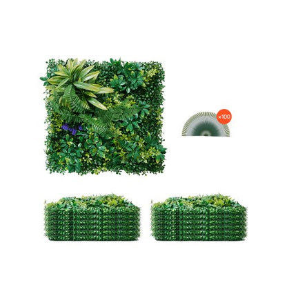Artificial Grass Wall Panels, 12 PCS 20 x 20 inch, 3D Combination Greenery Boxwood Panel for Indoor Outdoor Green Decor & Ivy Fence Covering, Privacy Backdrop Wall Hedge Screen for Garden