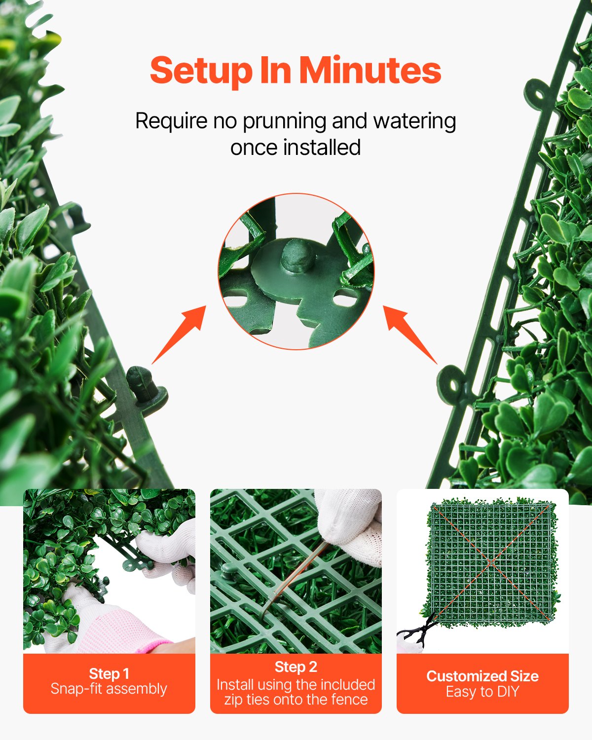 Artificial Grass Wall Panels, 12 PCS 20 x 20 inch, 3D Combination Greenery Boxwood Panel for Indoor Outdoor Green Decor & Ivy Fence Covering, Privacy Backdrop Wall Hedge Screen for Garden