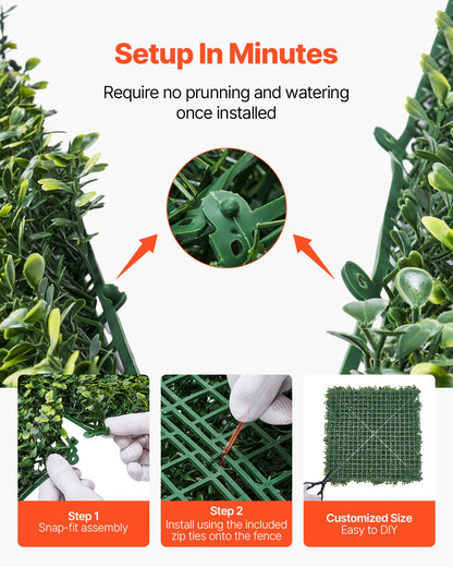 Konstgräsväggpaneler, 40 x 120 tum, Milan Grass Greenery Buxbompanel för inomhus- och utomhusgröndekor och murgröna, avskild bakgrund, häckskärm för trädgård