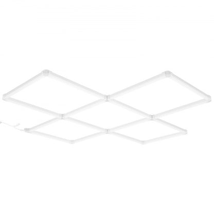 LED Garage Lights 22000LM, 6500K 5 Grid Systems Square Garage Ceiling Lights, DIY Cool White Car Detailing Garage Lighting Super Bright Shop Light for Basement Warehouse Auto Beauty Workshop