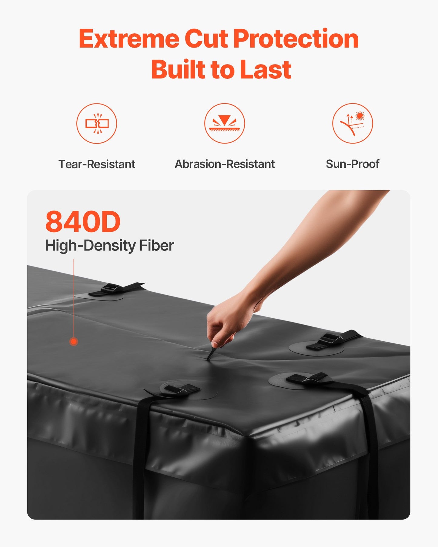 Bärväska för dragkrok, vattentät 840D PVC, 59,84 x 23,9 x 24,02 tum (20 kubikfot), kraftig lastväska för förvaring av lastbilsflak med 8 förstärkta remmar, lämplig för personbilar, skåpbilar, dragkrokskorg