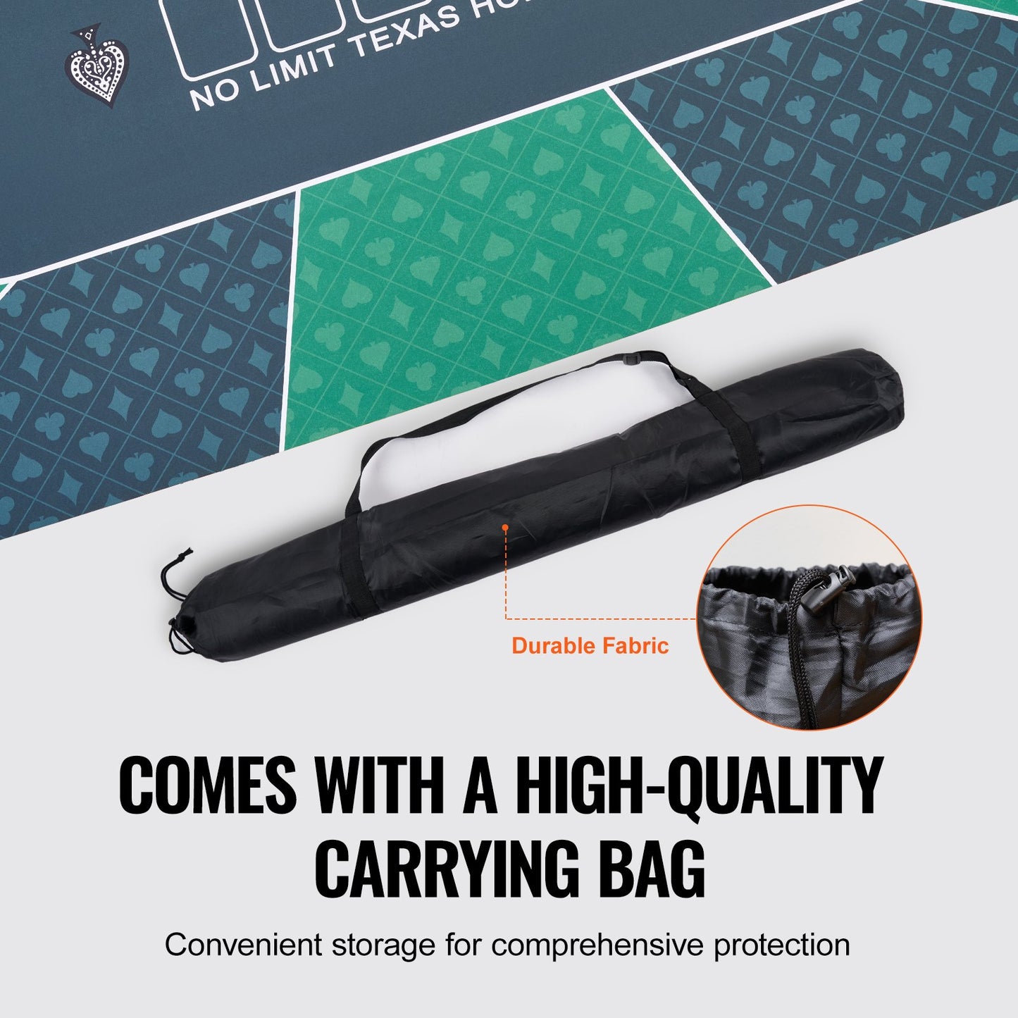 Poker Table Top, 70 x 35 Inch Poker Mat for Table, 6-8 Players Foldable Poker Table Top with Carrying Bag, Folding Poker Table Topper for Poker Games, Poker Room, Rectangle, Green