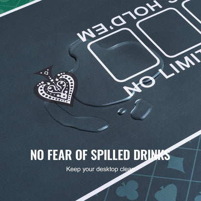 Poker Table Top, 70 x 35 Inch Poker Mat for Table, 6-8 Players Foldable Poker Table Top with Carrying Bag, Folding Poker Table Topper for Poker Games, Poker Room, Rectangle, Green