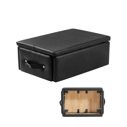 Pilates Box for Reformer, 25x17x9 In Pilates Reformers Sitting Box for Exercises, Premium PU and Wood Pilates Equipment Accessory, Improve Strength, Balance, Range of Motion Home Gym, Black