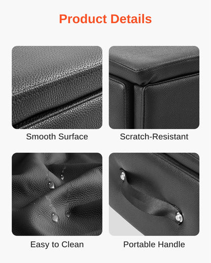 Pilates Box for Reformer, 25x17x9 In Pilates Reformers Sitting Box for Exercises, Premium PU and Wood Pilates Equipment Accessory, Improve Strength, Balance, Range of Motion Home Gym, Black