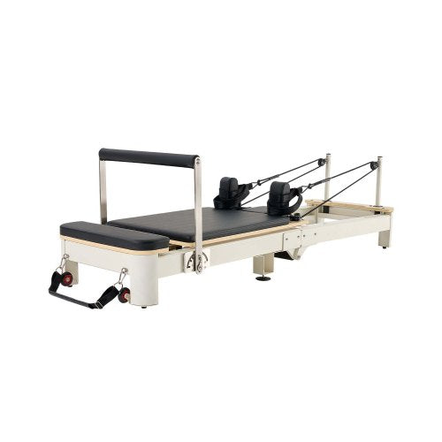 Foldable Pilates Reformer Machine, Reformer Set with Sitting Box, Pilates Bed with Dual Resistance- Spring & Cord, for Advanced Users & Beginners Home Gym Studio, Up to 400 LBS