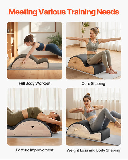 Pilates ryggkorrigerare, hemmagym, yoga, pilatestillbehör, gummiträningsverktyg, bågträningsutrustning för kroppsövningar, för ryggradsövningar, balans, stärkande av bål och stretching