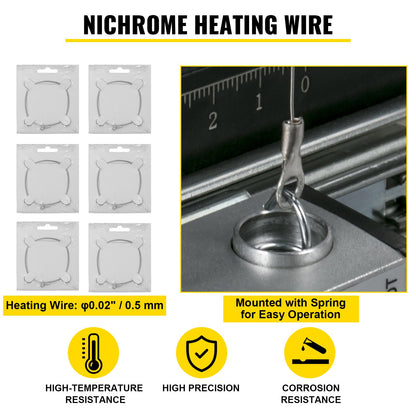 Frigolitskärmaskin 42 cm max. skärtjocklek Skumskärare 127 cm max. längd Varmtrådsskumskärare 0-90° frigolitskärare Sex värmetrådar med stativ Sidoplatta för skärning av skum Pearl Cott