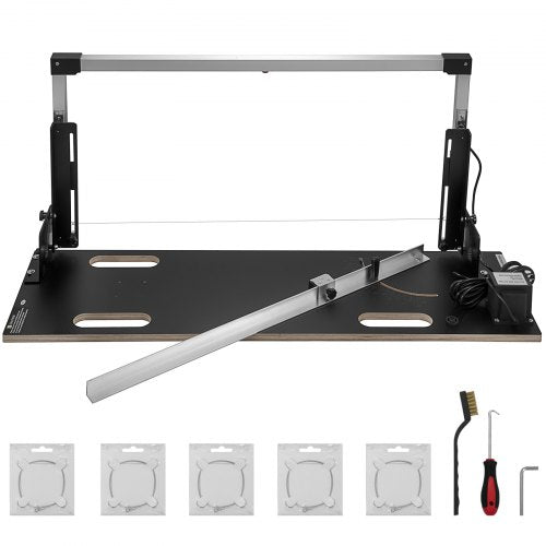 Desktop Styrofoam Cutting Machine 42 cm Max. Cut Thickness Foam Cutter 112 cm Max. Cut Length Hot Wire Foam Cutter 0-90° Styrofoam Cutter with Six Heating Wires for Cutting Foams Pearl Cotton