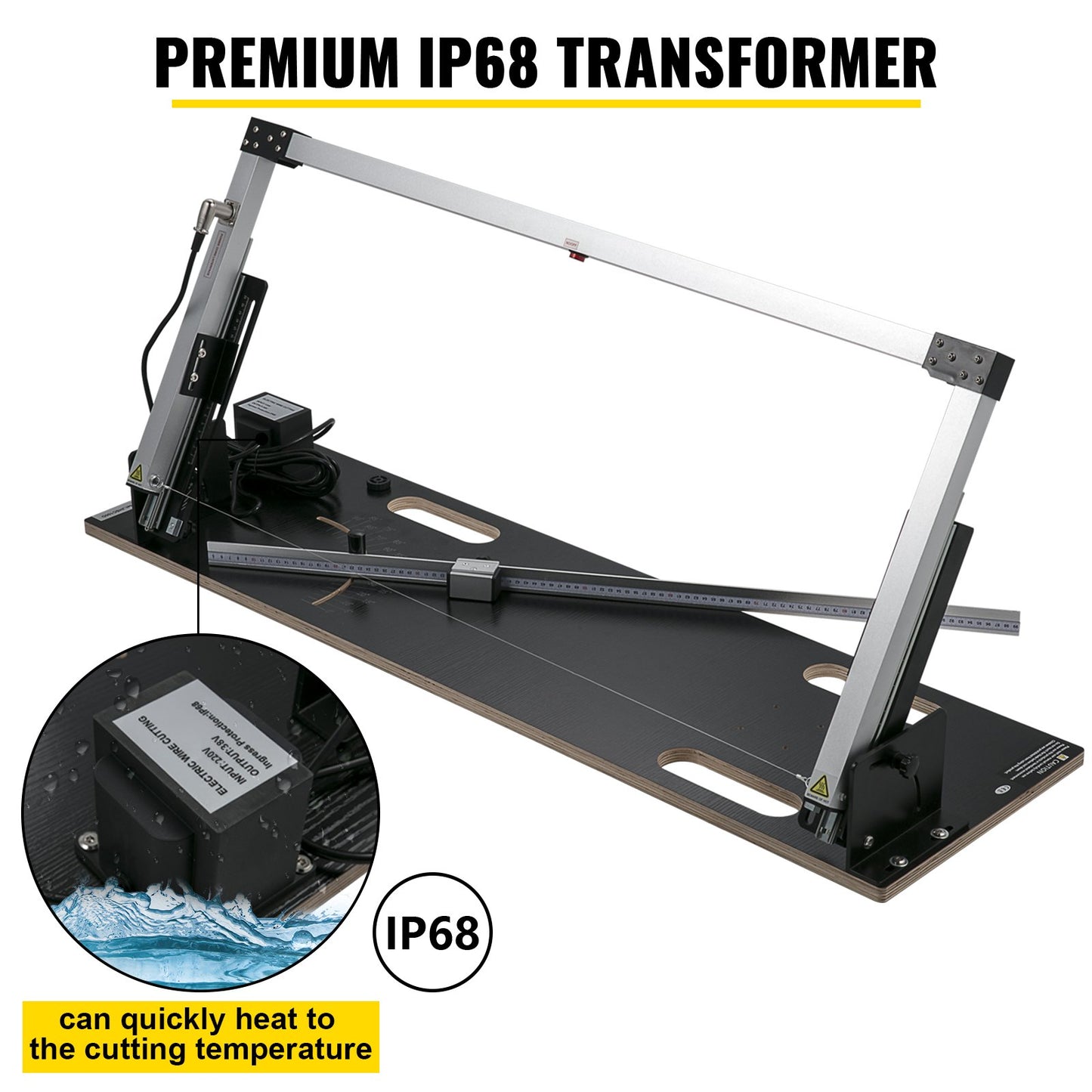 Bordsmaskin för frigolit 42 cm max. skärtjocklek Skumskärare 112 cm max. skärlängd Skumskärare med het tråd 0-90° frigolitskärare med sex värmetrådar för skärning av skum i pärlbomull