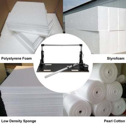 Bordsmaskin för frigolit 42 cm max. skärtjocklek Skumskärare 112 cm max. skärlängd Skumskärare med het tråd 0-90° frigolitskärare med sex värmetrådar för skärning av skum i pärlbomull