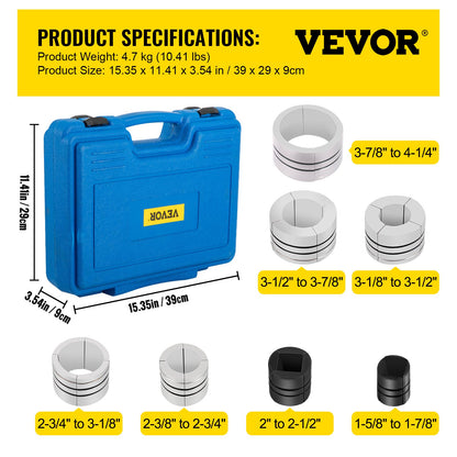 Hydraulic Exhaust Pipe Expander, 4.1 to 10.8 cm size, 10 T Manual Hydraulic Pipe Stretcher w/4 Dies and 2 Storing Case for Copper, Aluminum Tubes in Car Repairing