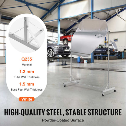 Painting Rack, 5 ft-7 ft Adjustable Height, 66 lbs Capacity Automotive Paint Rack Stand, 8 Hooks Painting Drying Rack with 4 Swiveling Wheels, Auto Body Stand for Auto Repair Shops & Garage