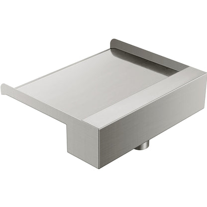 Waterfall Blade, 30cm Stainless Steel Waterfall Spillway, Rectangular Waterfall Pool Fountain, Cascade Blade with Connector, Hose, Clamp & PTFE Tape, Water Blade for Koi Fish Pond, Water Feature