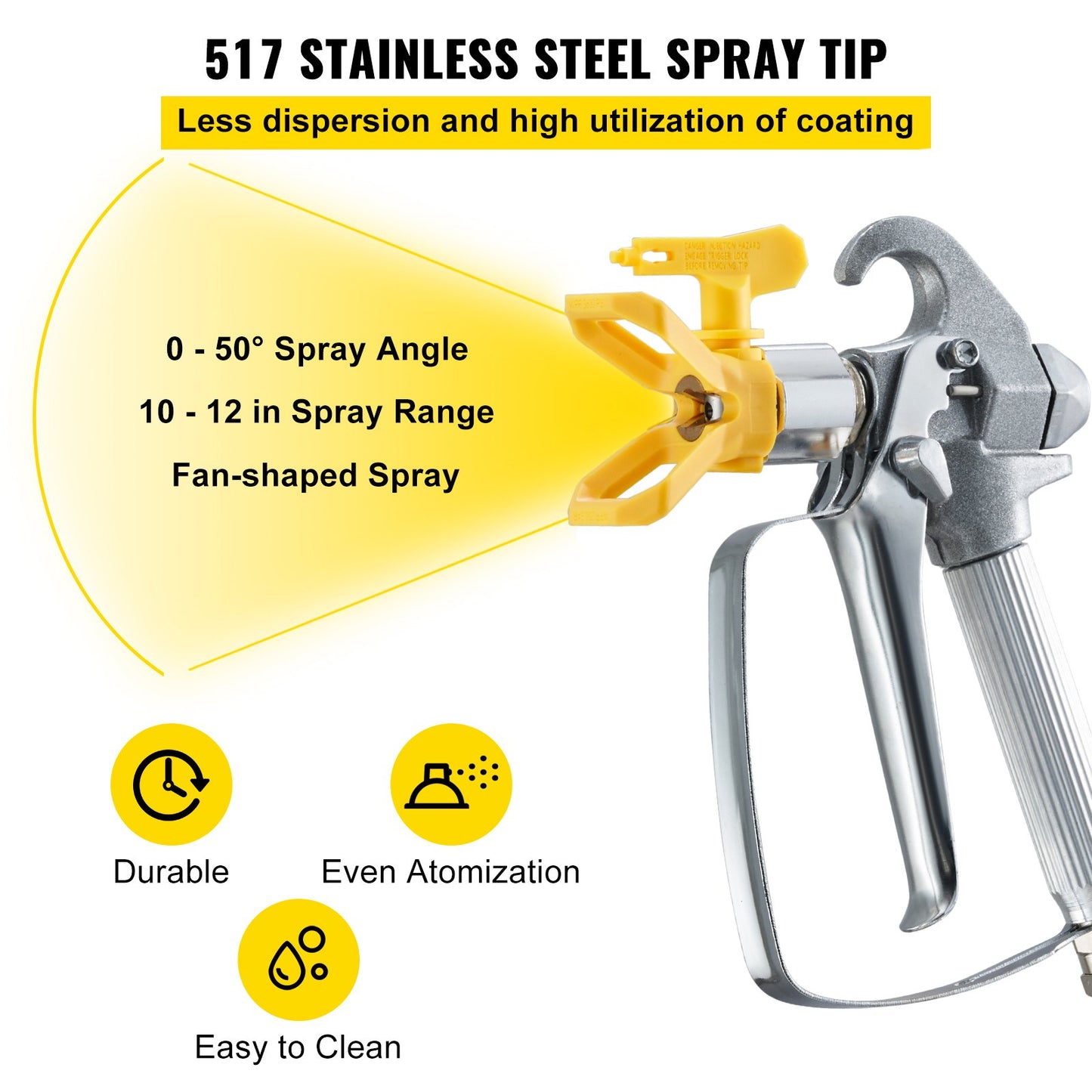 Högtryckssprutslangsats 15,24 m 6,4 mm svängkoppling 3600 psi med 517-munstycke