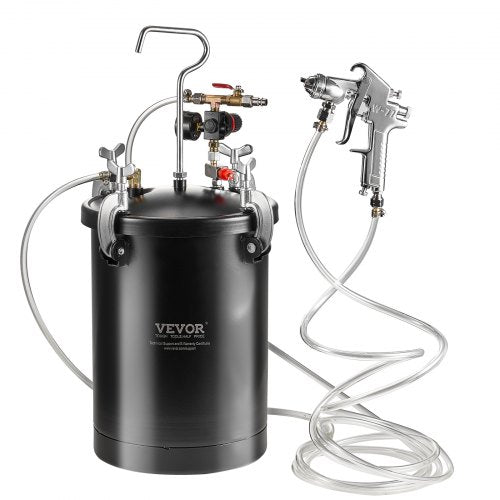 Tryckbehållare för sprayfärg, 15 l/3,75 gallon tryckbehållare, 60 psi justerbart tryck, tryckbehållare i stål med sprutpistol, slangar, tryckmätare, för heminredning och industrimålning