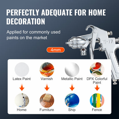 Tryckbehållare för sprayfärg, 15 l/3,75 gallon tryckbehållare, 60 psi justerbart tryck, tryckbehållare i stål med sprutpistol, slangar, tryckmätare, för heminredning och industrimålning