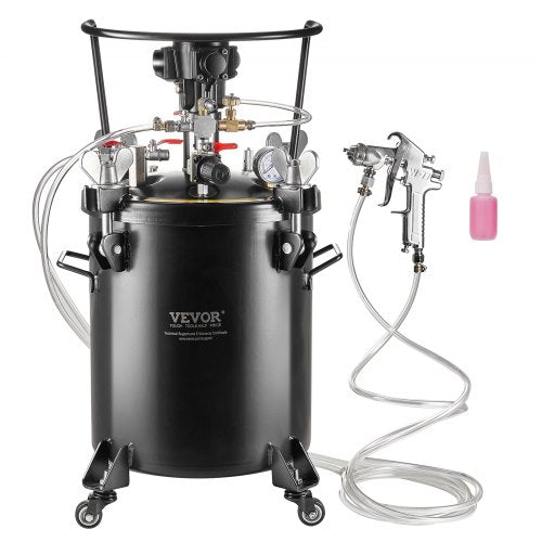 Spray Paint Pressure Pot, 30 L/7.5 gal Fully Automatic Stirring Pressure Pot Tank, 70 psi Adjustale Pressure, Pressure Pot Paint Tank with Spray Gun and Hoses, for Home Decor Industry Painting