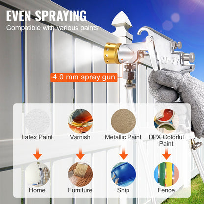 Spray Paint Pressure Pot, 30 L/7.5 gal Fully Automatic Stirring Pressure Pot Tank, 70 psi Adjustale Pressure, Pressure Pot Paint Tank with Spray Gun and Hoses, for Home Decor Industry Painting