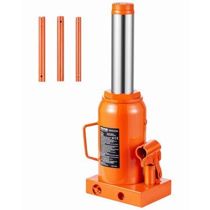 Hydraulisk flaskdomkraft, 30 ton/66138 lbs svetsad flaskdomkraft med 11,22''-18,66'' lyftområde och 3-delat långt handtag, för bil, pickup, lastbil, husbil, bilreparationer, industriteknik