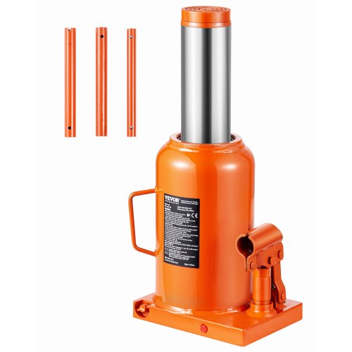 Hydraulic Bottle Jack, 50 Ton/110231 lbs Welded Bottle Jack with 11''-17.32'' Lifting Range & 3-Section Long Handle, for Car, Pickup, Truck, RV, Auto Repair, Industrial Engineering