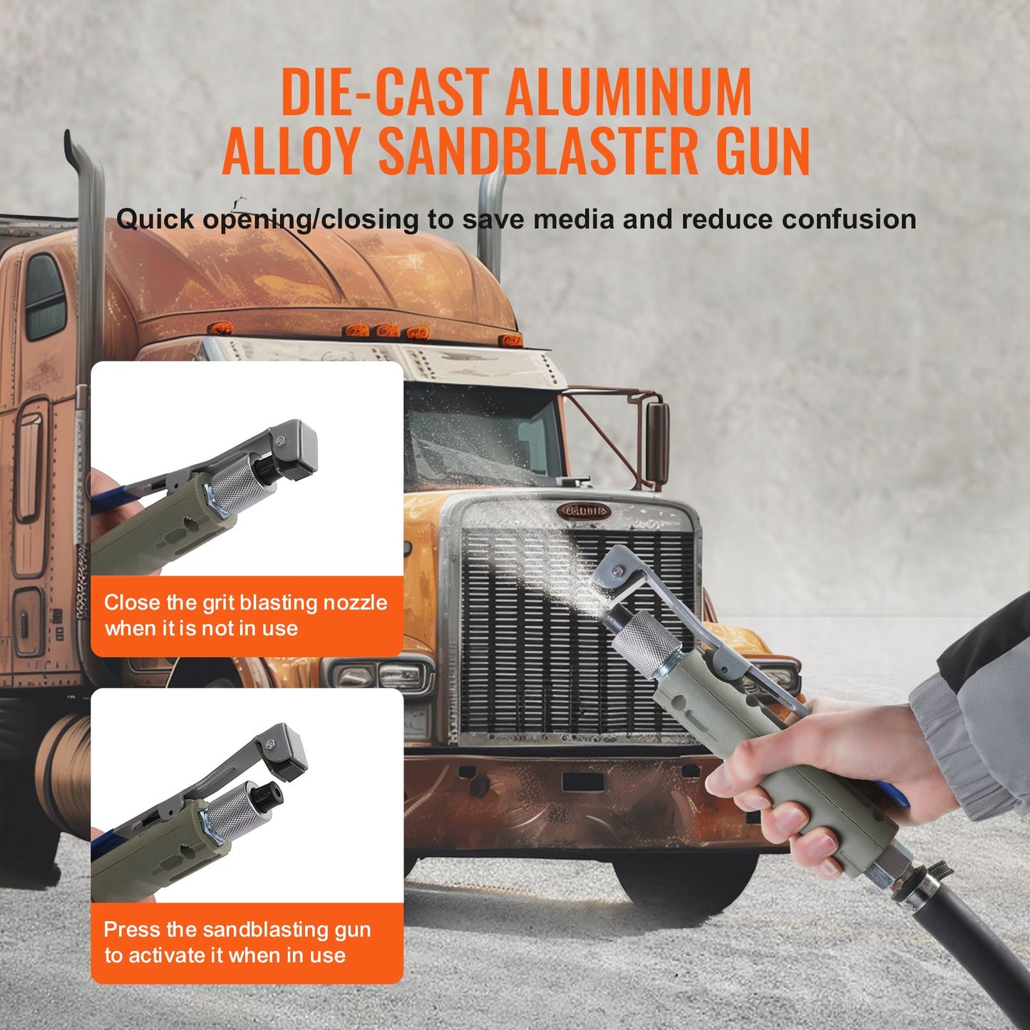 18,9 l sandbläster 60-110 PSI högtryckssandbläster med 4 munstycken