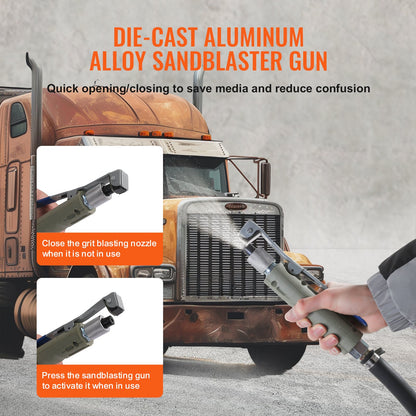 18,9 l sandbläster 60-110 PSI högtryckssandbläster med 4 munstycken