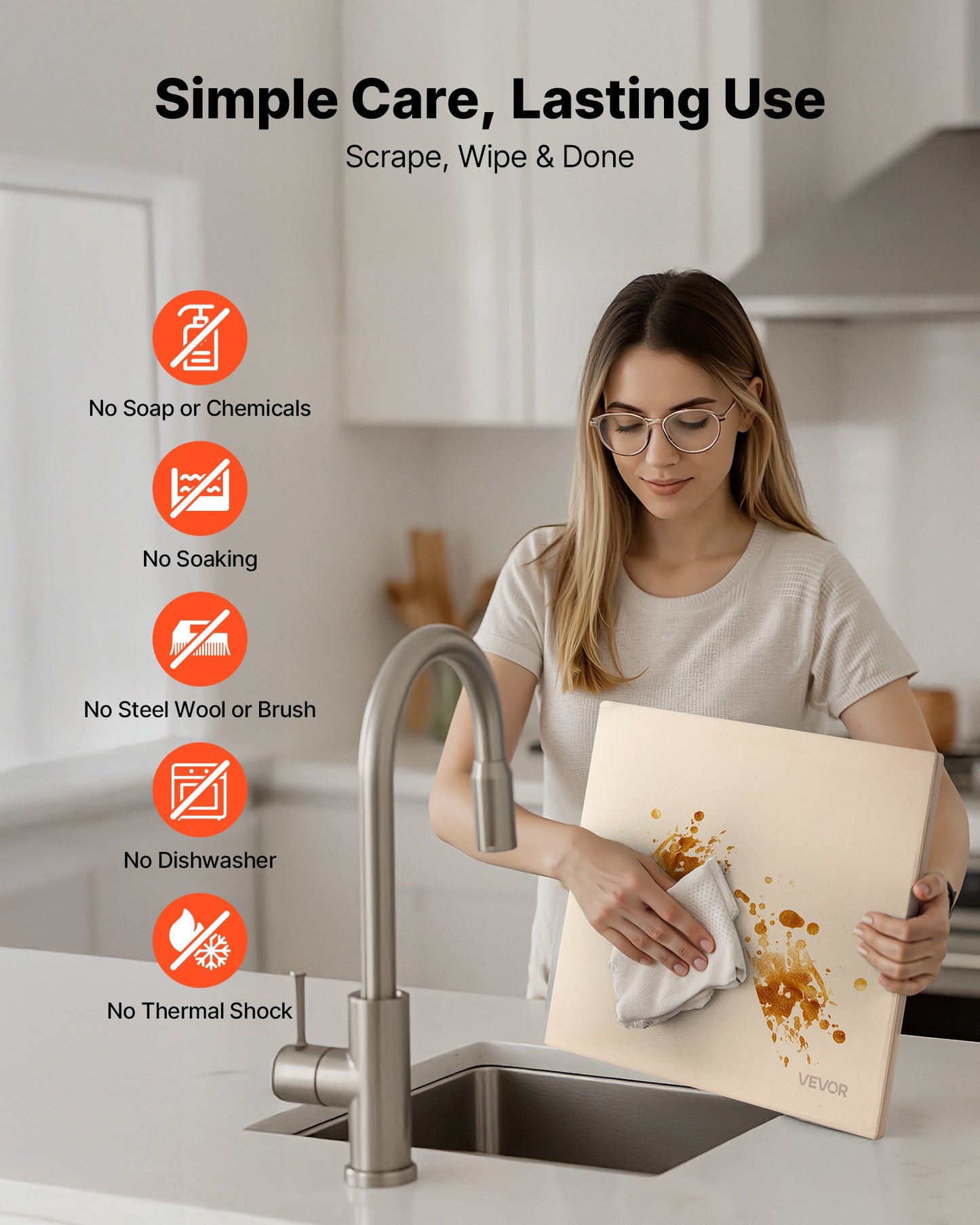 Pizza Stone, 406 x 355 mm Rectangular Cordierite Pizza Stone, Extra Large Baking-Stone with Scraper, 15 mm Thick Heat-Resistant Cordierite, for Kitchen Oven, Baking Bread & Pizzas, BBQ Grilling