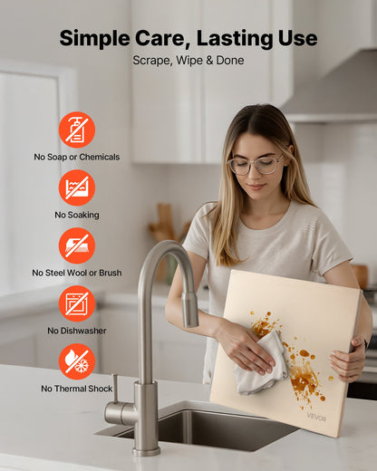 Pizza Stone, 406 x 355 mm Rectangular Cordierite Pizza Stone, Extra Large Baking-Stone with Scraper, 15 mm Thick Heat-Resistant Cordierite, for Kitchen Oven, Baking Bread & Pizzas, BBQ Grilling