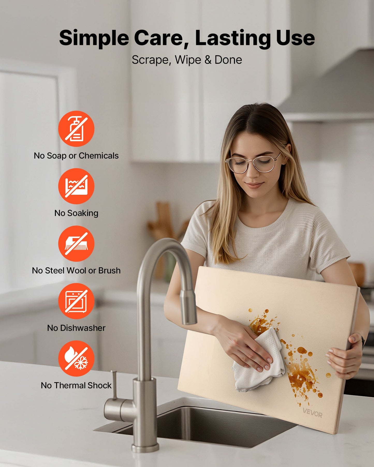 Pizzasten, 508 x 355 mm rektangulär pizzasten i kordierit, extra stor baksten med PP-skrapa, 17 mm tjock värmebeständig kordierit, för ugn, brödbakning och pizzor, grillning