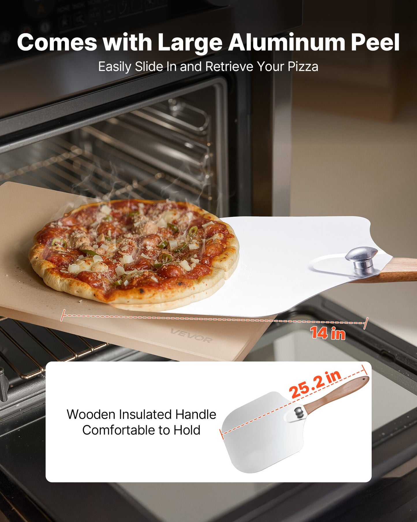 Pizzasten, 508 x 355 mm Rektangulär pizzasten i kordierit, extra stor baksten med aluminiumskal, 15 mm tjock värmebeständig kordierit, för ugn, brödbakning och pizzor, grillning