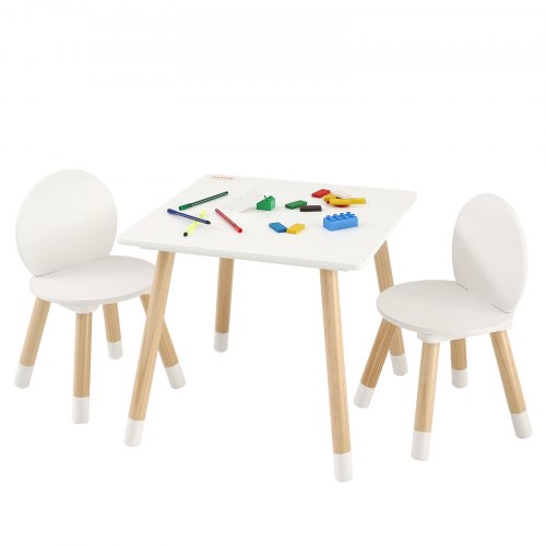 Kids Table and 2 Chairs Set, Toddler Table and Chair Set, Children Multi-Activity Table for Art, Craft, Reading, Learning